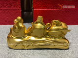  Quà Tặng Phong Thủy Tượng Phúc Lộc Thọ dát vàng kích thước 8 x 15 x 5,5 cm 
