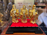  Quà Tặng Phong Thủy Tượng Phúc Lộc Thọ dát vàng kích thước 15 x 5 x 6 cm 