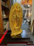  Quà Tặng Phong Thủy Tượng Phật Quan Âm dát vàng 26 x 15 x 7 cm 