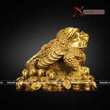  Quà Tặng Phong Thủy Tượng Thiềm Thừ đồng vàng kích thước 18 x 20 cm 