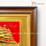  Quà Tặng Khai Trương Tranh đồng Thuận Buồm Xuôi Gió kích thước 28 x 34 cm mạ vàng 24K 