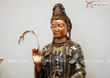  Quà Tặng Phong Thủy Tượng Phật Quan Âm đồng đỏ khảm điểm vàng cao 61 cm 
