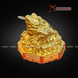  Quà Tặng Phong Thủy Tượng Thiềm Thừ đồng vàng dát vàng cao 10 cm 