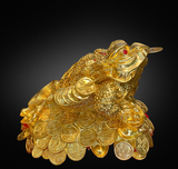 Quà Tặng Phong Thủy Tượng Thiềm Thừ đồng vàng dát vàng kích thước 22 x 30 x 20 cm 
