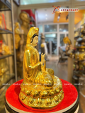  Quà Tặng Phong Thủy Tượng Phật Quan Âm dát vàng kích thước 30 x 17 cm 