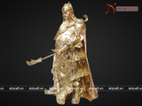  Quà Tặng Phong Thủy Tượng Quan Công cầm thanh long đao đồng vàng cao 50 cm 