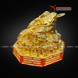  Quà Tặng Phong Thủy Tượng Thiềm Thừ đồng vàng dát vàng cao 10 cm 