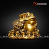 Quà Tặng Phong Thủy Tượng Thiềm Thừ đồng vàng kích thước 15 x 16 cm 
