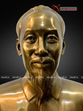  Quà Tặng Sếp Tượng Bác Hồ bằng đồng vàng hun nâu kích thước 23 x 19 x 9 cm 