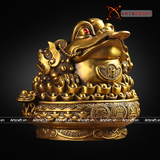  Quà Tặng Phong Thủy Tượng Thiềm Thừ đồng vàng kích thước 29 x 23 x 22 cm 