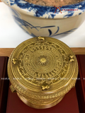  Quà Tặng Trống Đồng Đông Sơn đồng vàng hun nâu kích thước 12 x 9,5 cm 