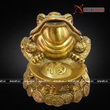  Quà Tặng Phong Thủy Tượng Thiềm Thừ đồng vàng kích thước 14 x 18 x 13 cm 