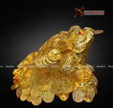  Quà Tặng Phong Thủy Tượng Thiềm Thừ đồng vàng dát vàng kích thước 22 x 30 x 20 cm 