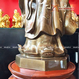  Quà Tặng Phong Thủy Tượng Khổng Minh đồng đỏ khảm bạc cao 70 cm 