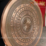  Quà Tặng Đối Tác Tranh Trống Đồng đường kính 60 cm đồng đỏ hoa văn chìm kích thước 60 cm 