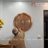  Quà Tặng Đối Tác Tranh Trống Đồng đường kính 60 cm đồng đỏ hoa văn chìm kích thước 60 cm 