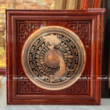  Quà Tặng Đối Tác Tranh Trống Đồng kích thước 88x88cm - Khung gỗ Sồi Nga 