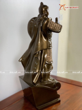  Quà Tặng Sếp Tượng Trần Hưng Đạo đồng đỏ khảm tam khí kích thước 68 x 21 x 30 cm 
