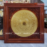  Quà Tặng Đối Tác Tranh Trống Đồng kích thước 88x88cm - Khung gỗ Hương đỏ 