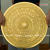  Quà Tặng Đối Tác Tranh Trống Đồng đường kính 81 cm đồng đỏ hoạ tiết đúc nổi dát vàng 14K 