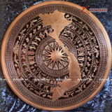  Quà Tặng Đối Tác Tranh Trống Đồng đường kính 90cm đồng đỏ hoạ tiết thúc nổi 