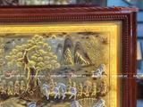  Quà Tặng Tranh Vinh Quy Bái Tổ đồng vàng dát tam khí kích thước 115x75cm 