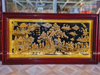 Quà Tặng Tranh Vinh Quy Bái Tổ đồng vàng nền đen dát vàng bạc kích thước 170x90cm