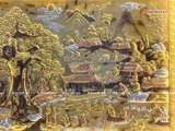  Quà Tân Gia Tranh đồng Cuội Nguồn Quê Hương kích thước 115x75cm dát tam khí 