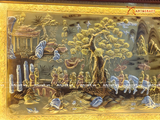  Quà Tặng Tranh Vinh Quy Bái Tổ đồng vàng dát tam khí kích thước 115x75cm 
