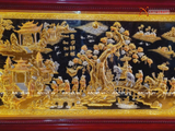  Quà Tặng Tranh Vinh Quy Bái Tổ đồng vàng nền đen dát vàng bạc kích thước 170x90cm 