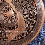  Quà Tặng Đối Tác Tranh Trống Đồng đường kính 90cm đồng đỏ hoạ tiết thúc nổi 