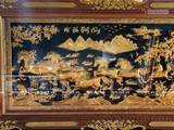  Quà Tân Gia Tranh đồng Mã Đáo Thành Công kích thước 170x90cm vẽ nền đen dát vàng 