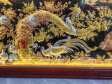  Quà Tặng Tranh Vinh Hoa Phú Quý đồng đỏ dát tam khí kích thước 170x90cm 