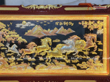  Quà Tân Gia Tranh đồng Mã Đáo Thành Công kích thước 230x120cm vẽ nền đen dát vàng 