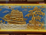  Quà Tặng Khai Trương Tranh đồng Thuận Buồm Xuôi Gió kích thước 170x90cm nền xanh dát tam khí 