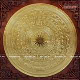  Quà Tặng Đối Tác Tranh Trống Đồng kích thước 88x88cm - Khung gỗ Hương đỏ 