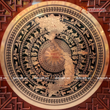  Quà Tặng Đối Tác Tranh Trống Đồng kích thước 88x88cm - Khung gỗ Sồi Nga 