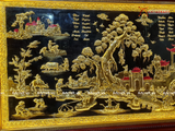  Quà Tân Gia Tranh đồng Cuội Nguồn Quê Hương kích thước 170x90cm nền đen màu mộc 