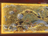  Quà Tặng Tranh Vinh Hoa Phú Quý đồng vàng dát tam khí kích thước 230x120cm - Khung gỗ Hương 