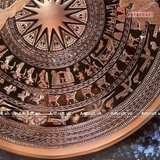  Quà Tặng Đối Tác Tranh Trống Đồng đường kính 90cm đồng đỏ hoạ tiết thúc nổi 