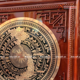  Quà Tặng Đối Tác Tranh Trống Đồng kích thước 88x88cm - Khung gỗ Sồi Nga 