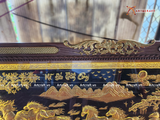  Quà Tân Gia Tranh đồng Mã Đáo Thành Công kích thước 170x90cm vẽ nền đen dát vàng 