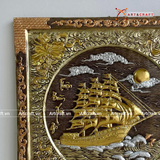  Quà Tặng Khai Trương Tranh đồng Thuận Buồm Xuôi Gió kích thước 90x90cm dát tam khí 