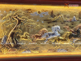  Quà Tân Gia Tranh đồng Mã Đáo Thành Công kích thước 170x90cm dát tam khí - Khung Hương đỏ 