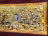  Quà Tân Gia Tranh đồng Cuội Nguồn Quê Hương kích thước 230x120cm dát tam khí - Khung gỗ Hương đỏ 