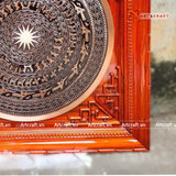  Quà Tặng Đối Tác Tranh Trống Đồng kích thước 108x108cm - Khung gỗ Hương 