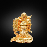  Quà Tặng Sếp Tượng Di Lặc đứng trên bị dát vàng kích thước 20 x 24 x12 cm 