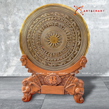  Quà Tặng Đối Tác Tranh Trống Đồng đường kính 26 cm , tổng chiều cao 36 cm 