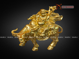  Quà Tặng Sếp Tượng Di Lặc cưỡi trâu dát vàng kích thước 16 x 18 cm 