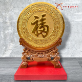  Quà Tặng Mẹ Tranh Chữ Phúc đường kính 30 chiều cao 42 cm mạ vàng 24k 